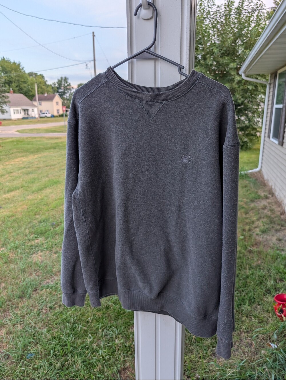 Starter Mens Gray Crewneck Sweatshirt Size L